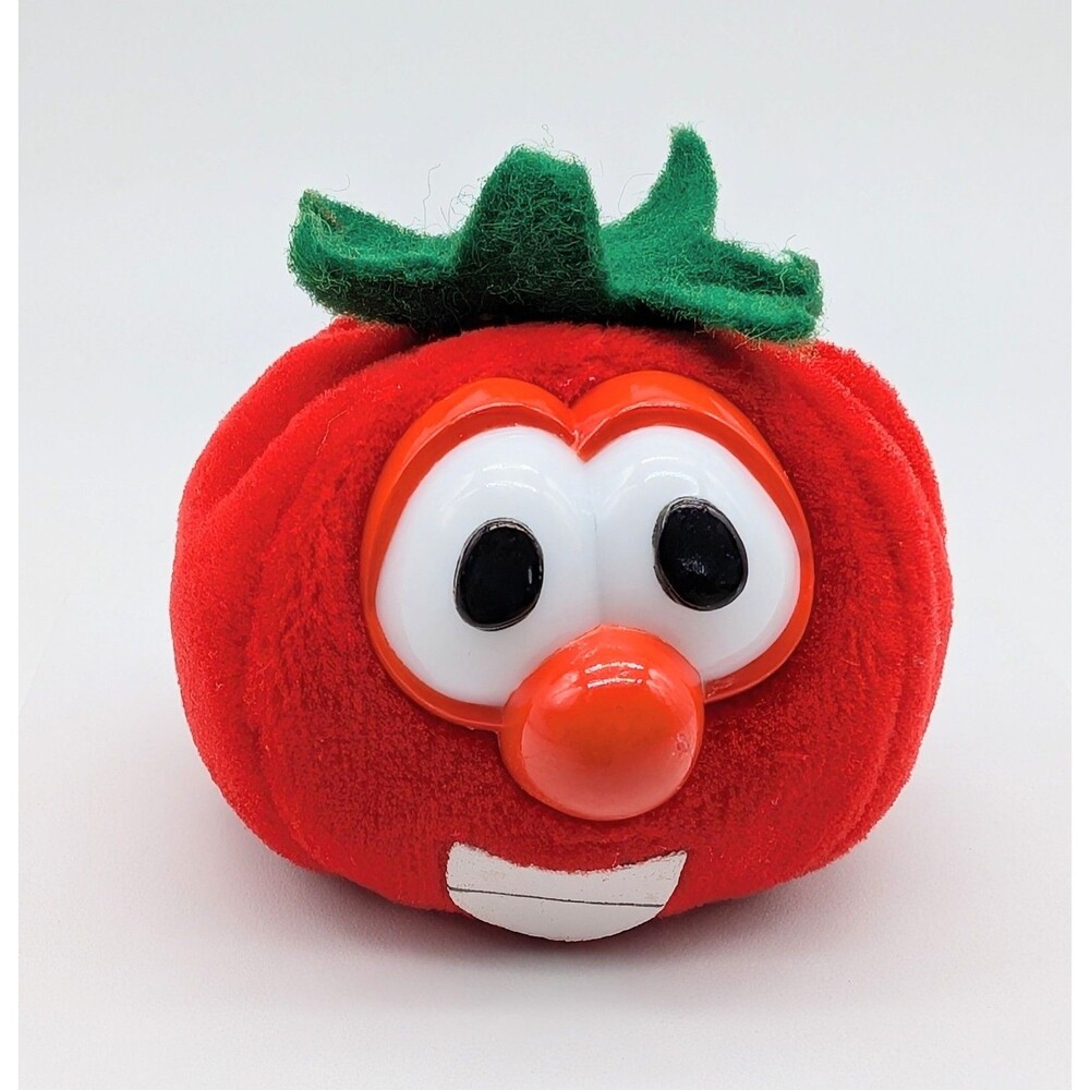 VeggieTales Bob Tomato Finger Puppet Plush Stuffed Toy Vtg 90s
